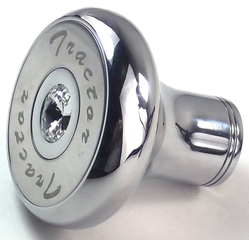 Tractor Air Valve Brake Knob Screw on Clear Jewel Chrome Body