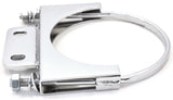 Cab Exhaust Bracket 5" U-Bolt Style with Tab for Peterbilt Chrome GG70451 Each