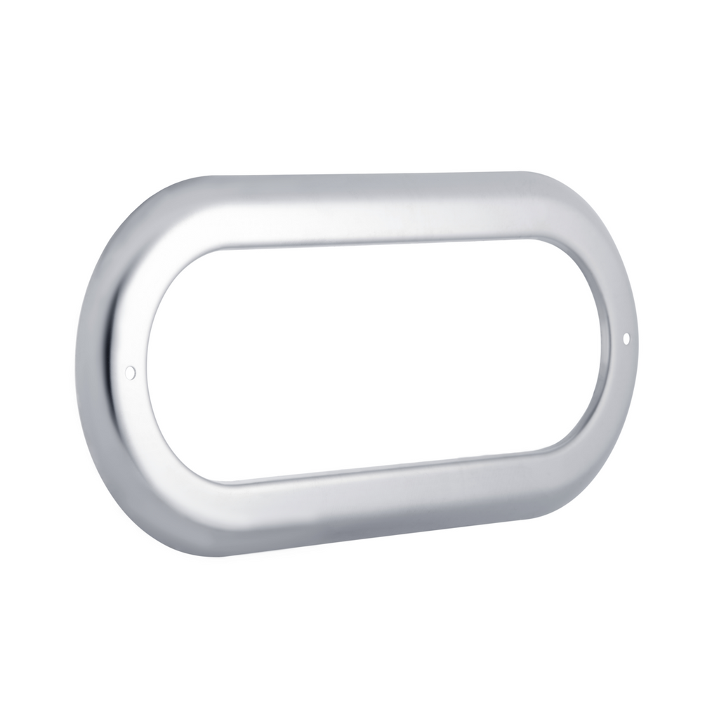 Light Bezel/Trim for 6.5" Oval Light Plain Stainless Steel 2 Screw UP20506 Each