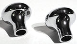 Tractor Tailer Parking Air Brake Knob Set Deluxe Screw-On Blue Jewel, Chrome Body