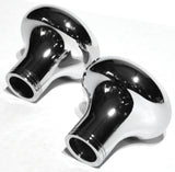 Tractor Tailer Parking Air Brake Knob Set Deluxe Screw-On Blue Jewel, Chrome Body