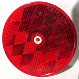 reflectors (2) round 3-1/4" red acrylic for Peterbilt Kenworth Freightliner