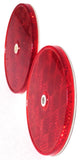 reflectors (2) round 3-1/4" red acrylic for Peterbilt Kenworth Freightliner