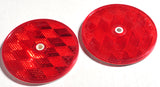 reflectors (2) round 3-1/4" red acrylic for Peterbilt Kenworth Freightliner