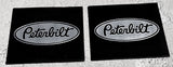 Front Fender Mud Flaps Peterbilt 16x14 Black Silver Logo Rubber MPS-1614 -Pair