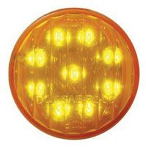 UP Led Light 2" Amber Lens 9 Amber Led's Flat Marker 1" Deep #38170 Each