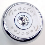 Tractor Air Valve Brake Knob Screw on Clear Jewel Chrome Body
