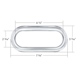 Light Bezel/Trim for 6.5" Oval Light Plain Stainless Steel 2 Screw UP20506 Each