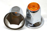 Lug Nut Covers 33mm Push-On Amber Reflector Chrome 2" Tall GG#10490 Set of 20