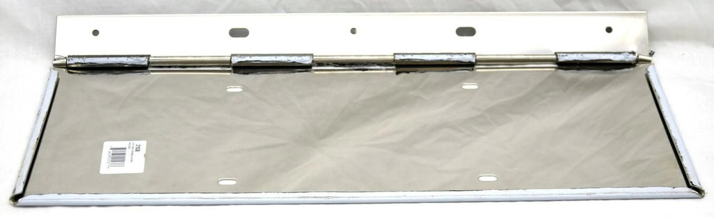 Stainless License Plate Holder Piano Hinge 18-1/4" x 7-1/4" Swing Mount UP21538
