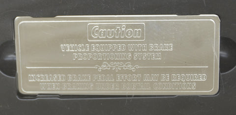 Dash Plate Brake Proportioning Statement for Kenworth Stainless Steel GG#68622