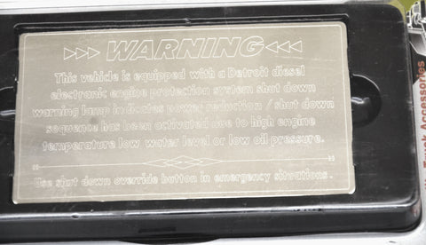 Dash Plate for Freightliner Shut Down Override Detroit Stainless Steel GG#68842