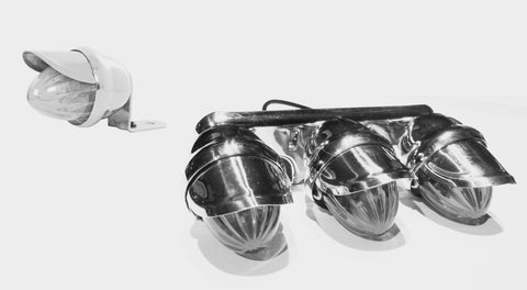 Auxiliary Incandescent Triple Mini Light w/Visor Clear Lens 3 Bulb GG#82782 Each