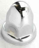 Lug Nut Covers 1 1/2" Push-On Bullet Chrome 2 1/4" Tall UP#10006 Set of 5