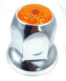 Lug Nut Covers 33mm Push-On Amber Reflector Chrome 2" Tall #10038 Set of 20