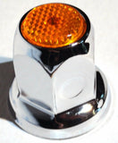 Lug Nut Covers 33mm Push-On Amber Reflector Chrome 2" Tall #10038 Set of 20