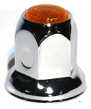 Lug Nut Covers 33mm Push-On Amber Reflector Chrome 2" Tall #10038 Set of 40