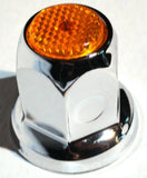 Lug Nut Covers 33mm Push-On Amber Reflector Chrome 2" Tall #10038 Set of 40