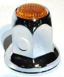 Lug Nut Covers 33mm Push-On Amber Reflector Chrome 2" Tall #10038 Set of 40