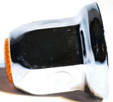 Lug Nut Covers 33mm Push-On Amber Reflector Chrome 2" Tall #10038 Set of 5