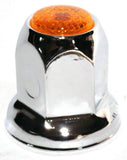 Lug Nut Covers 33mm Push-On Amber Reflector Chrome 2" Tall #10038 Set of 5