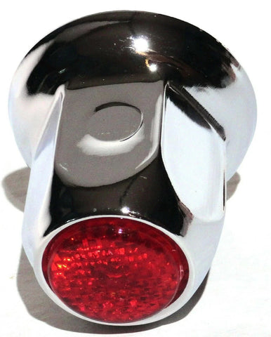 Lug Nut Covers 33mm Push-On Red Reflector Chrome 2" Tall UP#10039 Set of 40