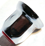 Lug Nut Covers 33mm Push-On Red Reflector Chrome 2" Tall UP#10039 Set of 40