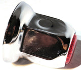 Lug Nut Covers 33 mm Push-On Red Reflector Chrome 2" Tall UP#10039 Set of 5
