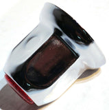 Lug Nut Covers 33 mm Push-On Red Reflector Chrome 2" Tall UP#10039 Set of 5
