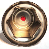 Lug Nut Covers 33 mm Push-On Red Reflector Chrome 2" Tall UP#10039 Set of 5