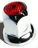 Lug Nut Covers 33 mm Push-On Red Reflector Chrome 2" Tall UP#10039 Set of 5