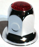 Lug Nut Covers 33 mm Push-On Red Reflector Chrome 2" Tall UP#10039 Set of 5