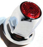 Lug Nut Covers 33 mm Push-On Red Reflector Chrome 2" Tall UP#10039 Set of 5