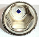 Lug Nut Covers 33mm Push-On Blue Reflector Chrome 2" Tall UP#10041 Set of 20