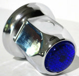 Lug Nut Covers 33mm Push-On Blue Reflector Chrome 2" Tall UP#10041 Set of 20