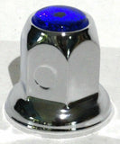 Lug Nut Covers 33mm Push-On Blue Reflector Chrome 2" Tall UP#10041 Set of 40