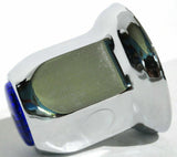 Lug Nut Covers 33mm Push-On Blue Reflector Chrome 2" Tall UP#10041 Set of 5