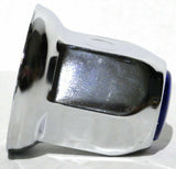 Lug Nut Covers 33mm Push-On Blue Reflector Chrome 2" Tall UP#10041 Set of 5