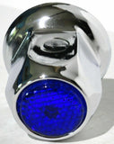 Lug Nut Covers 33mm Push-On Blue Reflector Chrome 2" Tall UP#10041 Set of 5