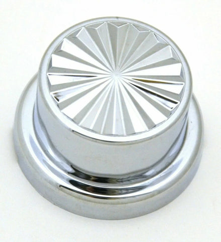 Nut Covers 7/8" & 15/16" Pin Wheel Chrome Plastic 7/8" Tall #10065 Set of 10