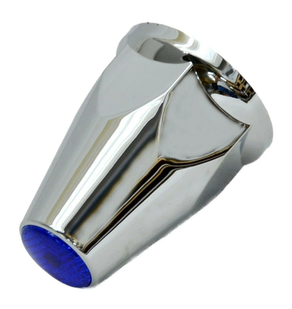 Lug Nut Covers 33mm Push-on Bullet Slotted Blue 2 3/4" #10073 Set of 20