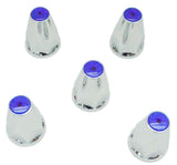 Lug Nut Covers 33mm Push-on Bullet Slotted Blue 2 3/4" #10073 Set of 5