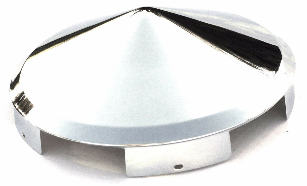 Universal Fit Front Hub Caps for Aluminum Wheel Cone Chrome 1" Lip  UP10100-Pair