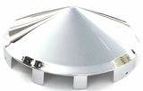 Universal Fit Front Hub Caps for Aluminum Wheel Cone Chrome 1" Lip  UP10100-Pair