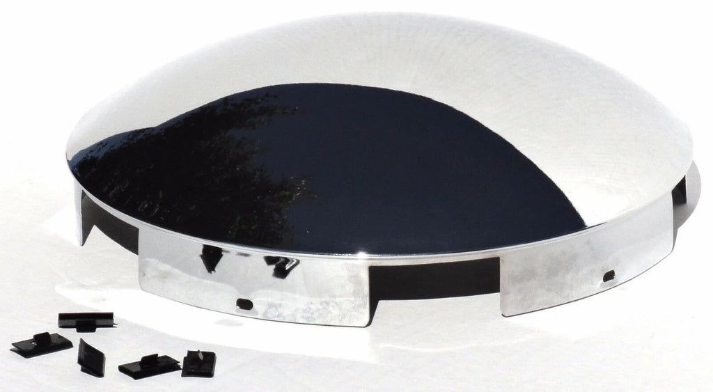Front Hub Caps 5 Even Notches, Aluminum Wheel Dome Chrome 1" Lip UP#10119 Pair