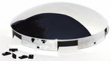 Front Hub Caps 5 Even Notches, Aluminum Wheel Dome Chrome 1" Lip UP#10119 Pair