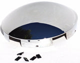 Front Hub Caps 5 Even Notches, Aluminum Wheel Dome Chrome 1" Lip UP#10119 Pair