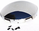 Front Hub Caps 5 Even Notches, Aluminum Wheel Dome Chrome 1" Lip UP#10119 Pair