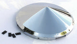 Front Hub Cap for Steel Wheel 4 Notch Cone Point Chrome 7/16" Lip UP#10146 Each