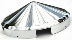 Front Hub Cap 4 Notch For Aluminum Wheel Cone Point Chrome 1" Lip UP#10149-Pair